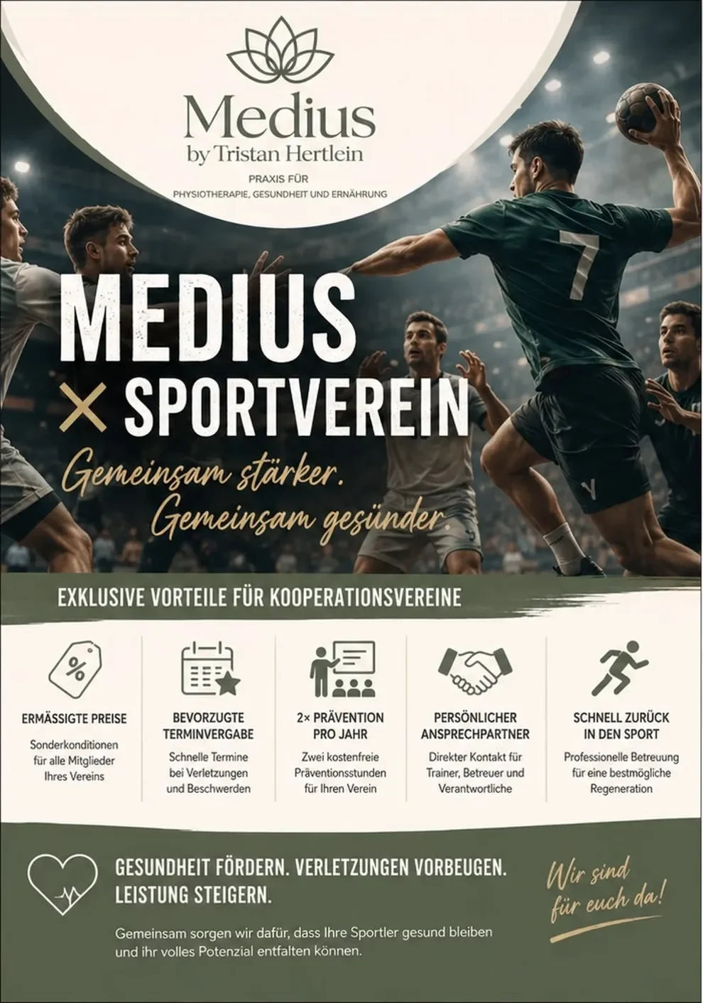 Sportphysiotherapie und Betreuung von Sportlern bei Medius in Geiselhöring